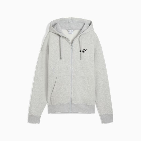Chandail à capuchon en molleton confortable à fermeture éclair entière Essentials Small avec logo n<sup>o</sup> 1 Femme, Light Gray Heather, extralarge